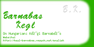 barnabas kegl business card